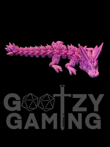 Baby Flexi Dragon Single Color (Purple) - Plastic 3D Print - Gootzy Gaming