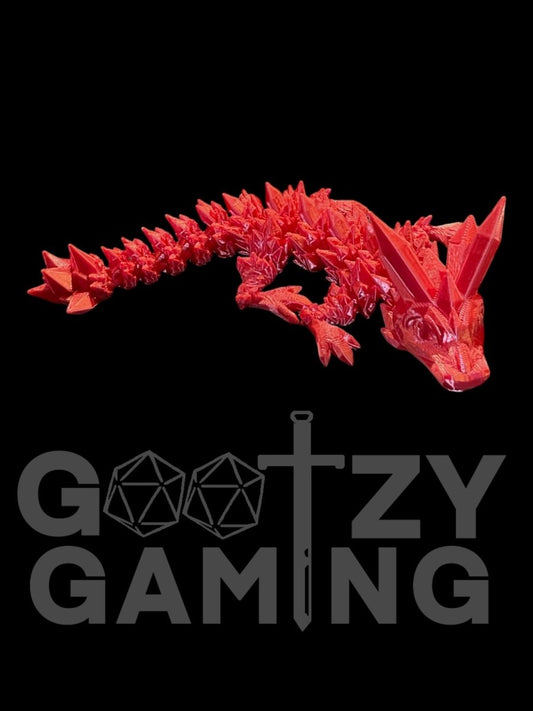 Baby Flexi Dragon Single Color (Red) - Plastic 3D Print - Gootzy Gaming