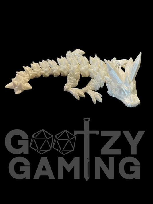 Baby Flexi Dragon Single Color (White) - Plastic 3D Print - Gootzy Gaming