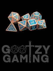 Bard's Blues - Metal 7 Dice Set - D&D Dice - Gootzy Gaming