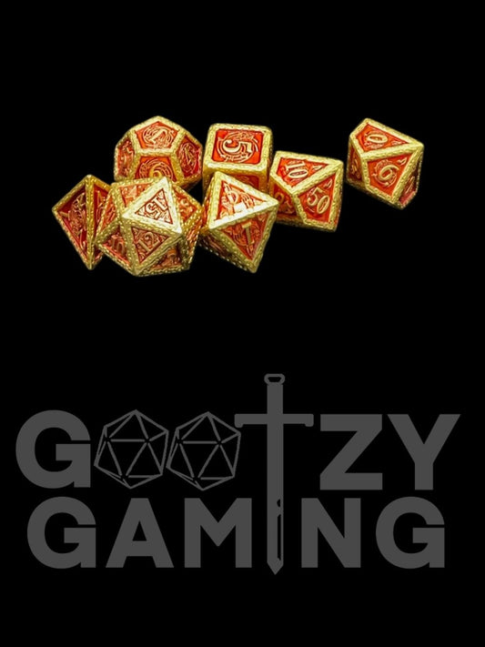 Bard's Fight Song - Metal 7 Dice Set - D&D Dice - Gootzy Gaming