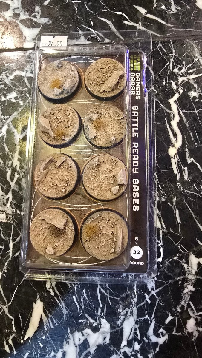 Battle Ready Bases - Arid Steppe 32mm Round - Gamers Grass - 8 Hand Crafted Bases - Gootzy Gaming