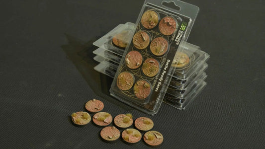 Battle Ready Bases - Badlands 32mm Round - Gamers Grass - 8 Hand Crafted Bases - Gootzy Gaming