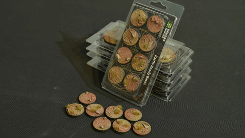 Battle Ready Bases - Badlands 32mm Round - Gamers Grass - 8 Hand Crafted Bases - Gootzy Gaming