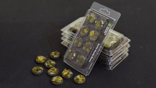 Battle Ready Bases - Highland 32mm Round - Gamers Grass - 8 Hand Crafted Bases - Gootzy Gaming