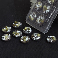 Battle Ready Bases - Winter Hinterland 32mm Round - Gamers Grass - 8 Hand Crafted Bases - Gootzy Gaming
