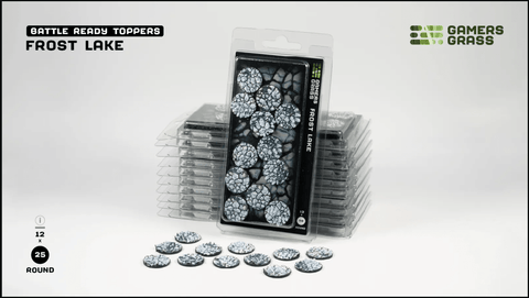 Battle Ready Toppers - Frost Lake 25mm Round - Gamers Grass - 12 Toppers - Gootzy Gaming