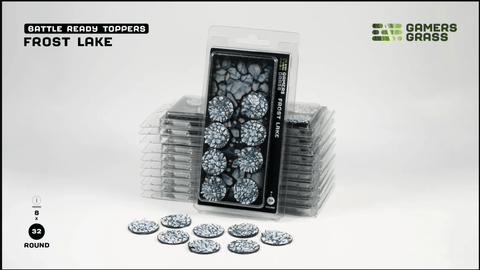 Battle Ready Toppers - Frost Lake 32mm Round - Gamers Grass - 8 Toppers - Gootzy Gaming