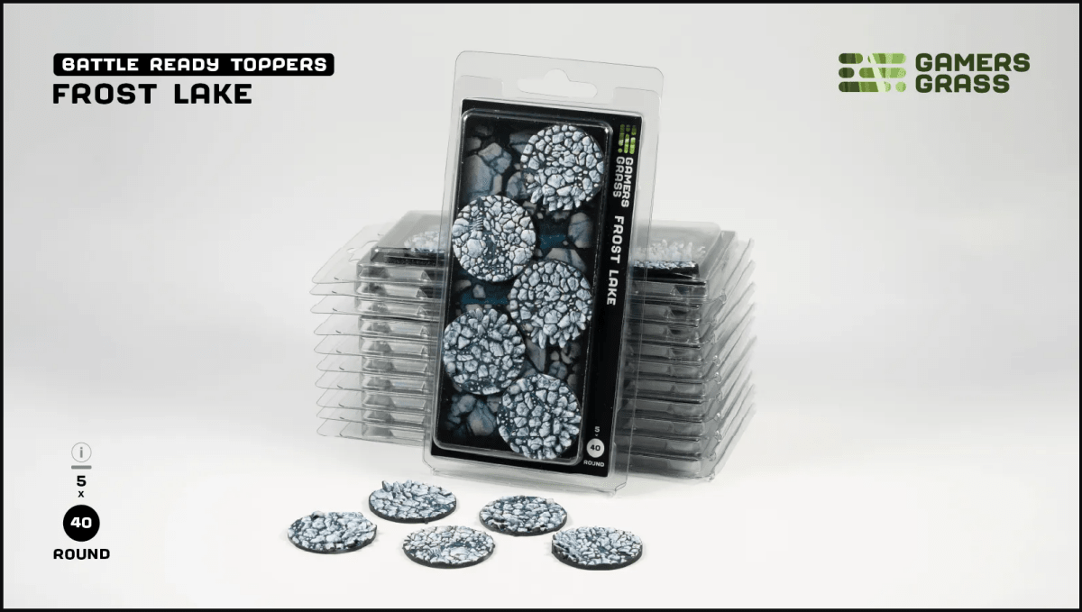 Battle Ready Toppers - Frost Lake 40mm Round - Gamers Grass - 5 Toppers - Gootzy Gaming