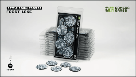 Battle Ready Toppers - Frost Lake 40mm Round - Gamers Grass - 5 Toppers - Gootzy Gaming