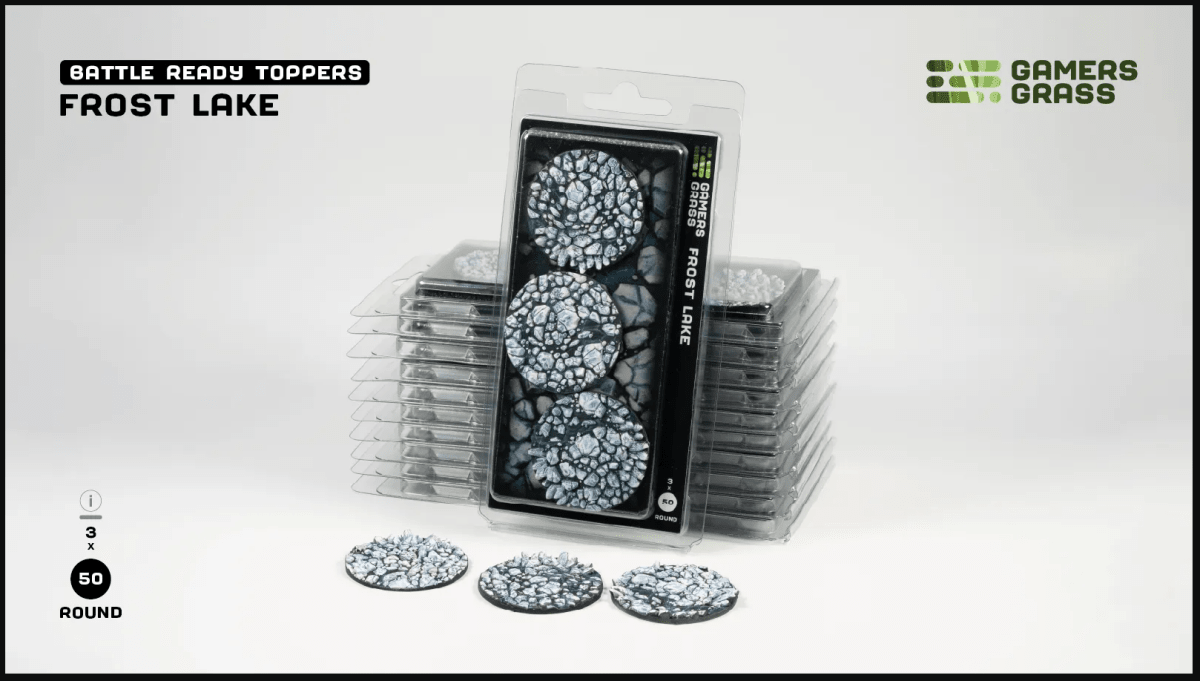 Battle Ready Toppers - Frost Lake 50mm Round - Gamers Grass - 3 Toppers - Gootzy Gaming