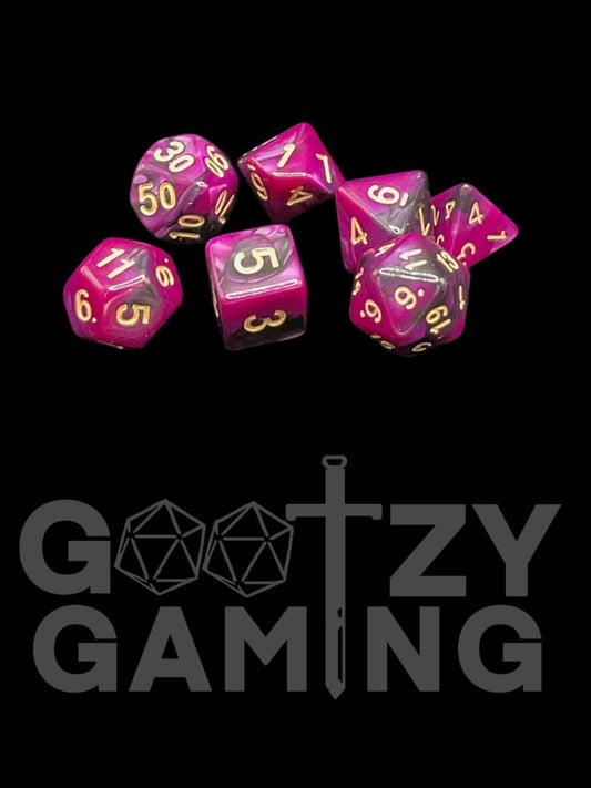 BG Purple - Plastic Standard 7 Dice Set - D&D Dice - Gootzy Gaming
