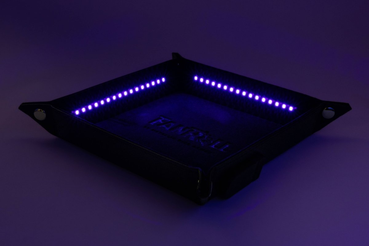 Black - Blacklight Shadow Light Dice Tray with D20 - Dice Tray - Gootzy Gaming