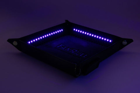 Black - Blacklight Shadow Light Dice Tray with D20 - Dice Tray - Gootzy Gaming