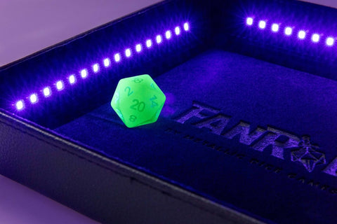 Black - Blacklight Shadow Light Dice Tray with D20 - Dice Tray - Gootzy Gaming