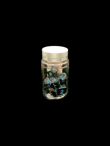 Black & Blue - Plastic Standard 7 Dice Set - D&D Dice - Gootzy Gaming