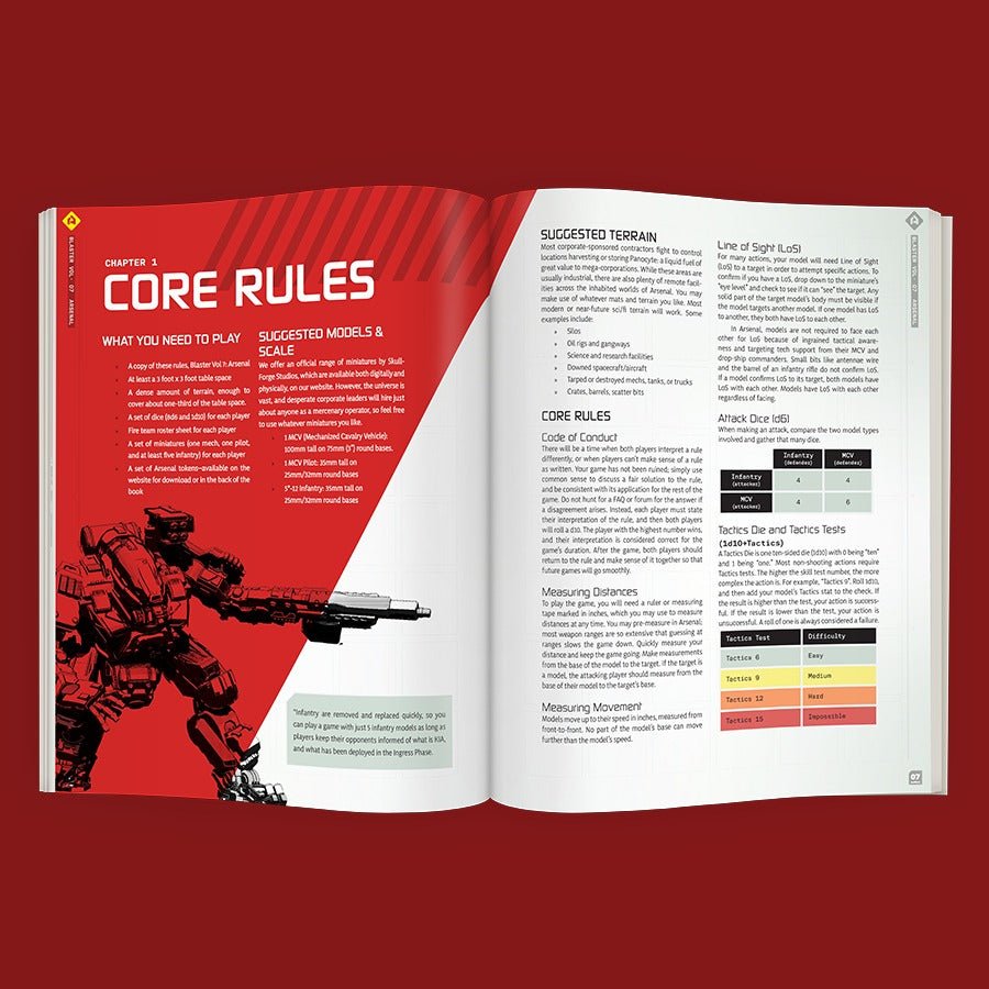 Blaster Vol. 7: Arsenal by Skull Forge Studios - Paperback Core Rule Book - Gootzy Gaming