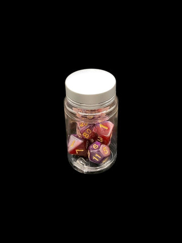 Blood Metallic Swirl - Plastic Standard 7 Dice Set - D&D Dice - Gootzy Gaming