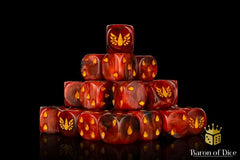 Blood Soaked Angels - Hand Crafted Resin 25 Round Corner Dice Set - Gootzy Gaming