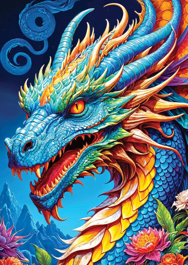 Blue Dragon 1000 Piece Puzzle - Gootzy Gaming
