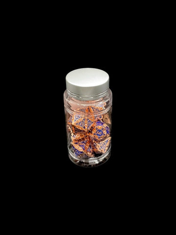 Blue Machinations - Metal 7 Dice Set - D&D Dice - Gootzy Gaming