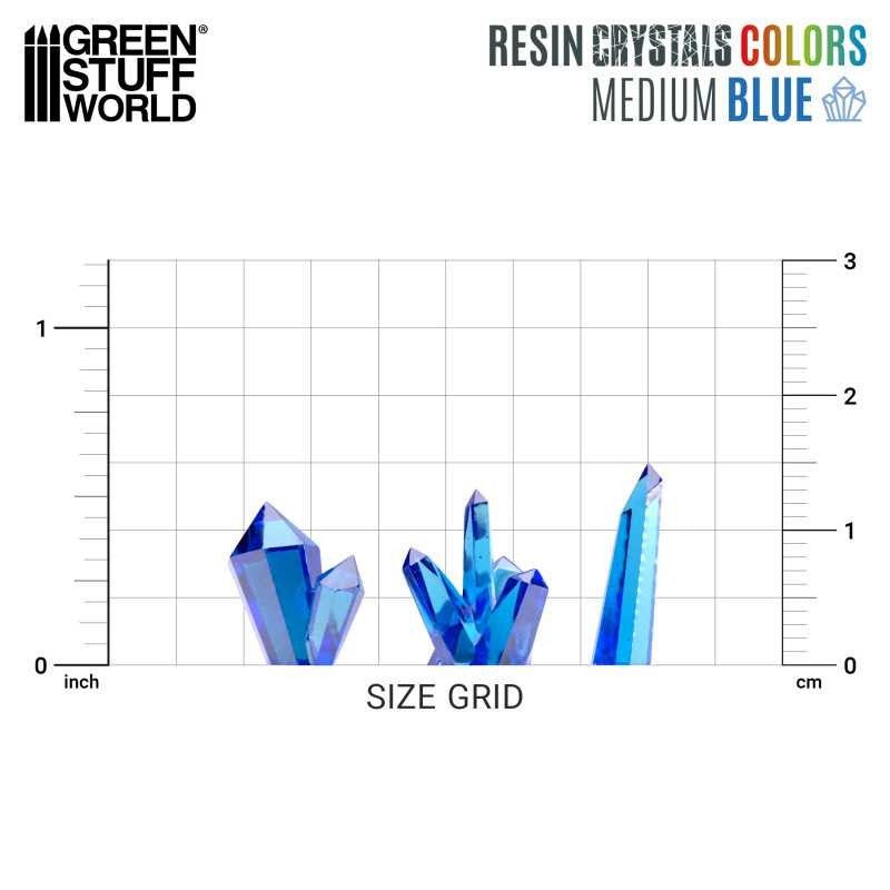 Blue Resin Crystals - Medium Size - Green Stuff World - 30 Crystal Bits - Gootzy Gaming