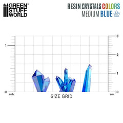 Blue Resin Crystals - Medium Size - Green Stuff World - 30 Crystal Bits - Gootzy Gaming