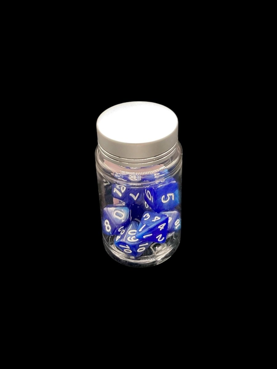 Blue Shimmer - Plastic Standard 7 Dice Set - D&D Dice - Gootzy Gaming