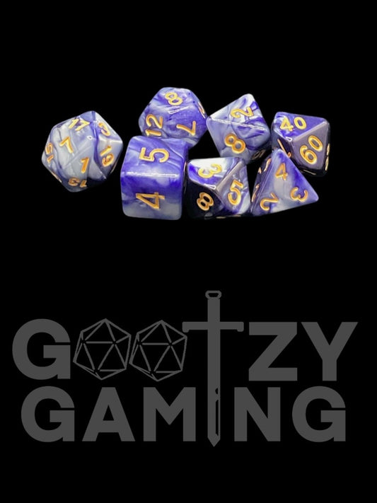Blue Waves - Plastic Standard 7 Dice Set - D&D Dice - Gootzy Gaming