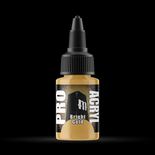 Bright Gold - Premium Metallic Acrylic Miniatures Paint - Monument Hobbies - 22 mL Dropper Bottle - Gootzy Gaming