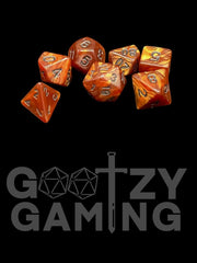 Bronze Swirl - Plastic Standard 7 Dice Set - D&D Dice - Gootzy Gaming