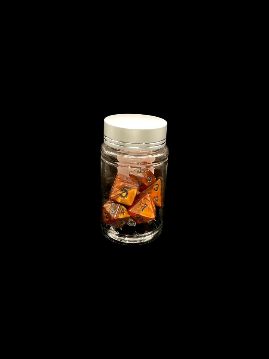 Bronze Swirl - Plastic Standard 7 Dice Set - D&D Dice - Gootzy Gaming