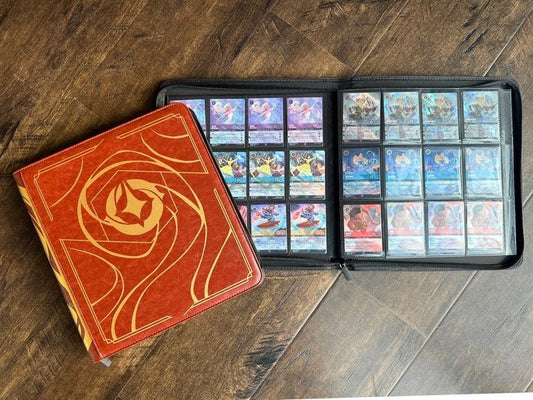 Brown Lorcana Lore Book Zippered TCG Storage Binder - 12 Pocket Side Loading 480 Card Capacity - Gootzy Gaming