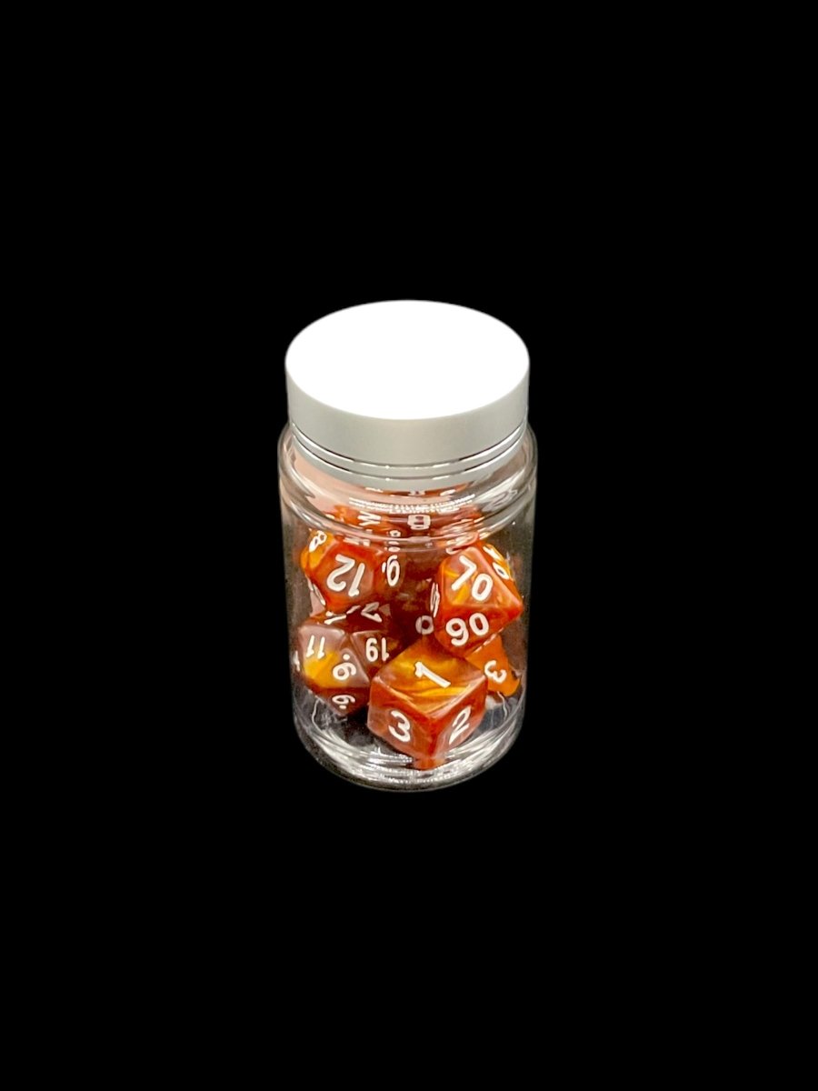 Brown Swirl - Plastic Standard 7 Dice Set - D&D Dice - Gootzy Gaming