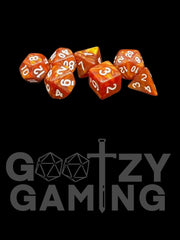 Brown Swirl - Plastic Standard 7 Dice Set - D&D Dice - Gootzy Gaming