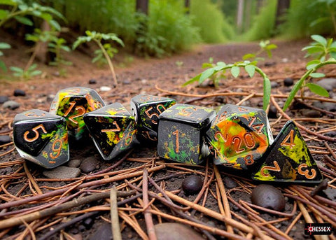 Brush Dice: 7 - Die Set - Deep Forest - Gootzy Gaming