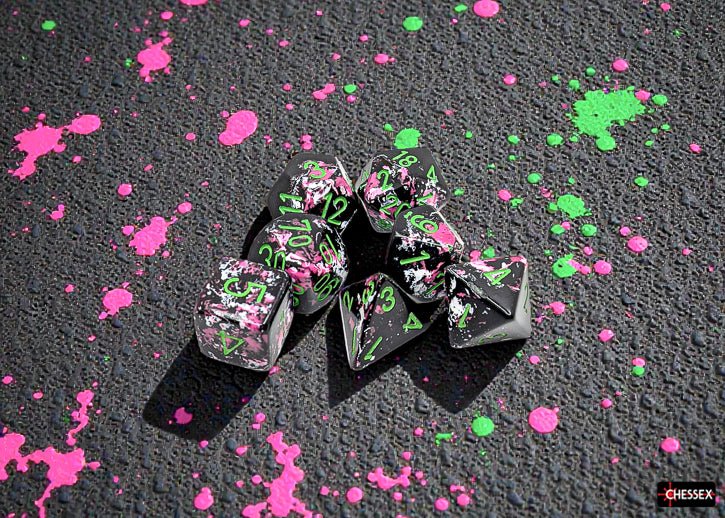 Brush Dice: 7 - Die Set - Paintball - Gootzy Gaming