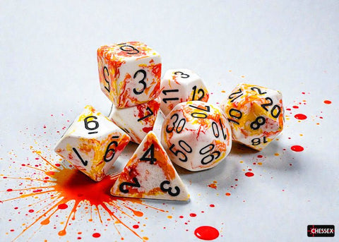 Brush Dice: 7 - Die Set - Sunrise - Gootzy Gaming