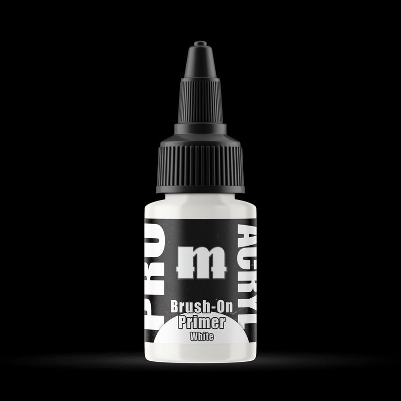 Brush - On White Bottle Primer - Premium Acrylic Miniatures Paint Primer - Monument Hobbies - 22 mL Dropper Bottle - Gootzy Gaming