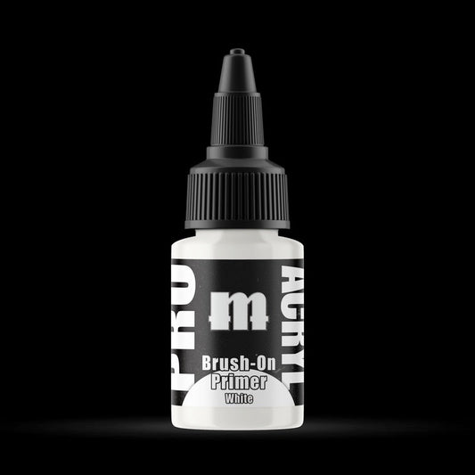 Brush - On White Bottle Primer - Premium Acrylic Miniatures Paint Primer - Monument Hobbies - 22 mL Dropper Bottle - Gootzy Gaming