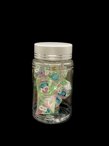 Butterfly Bliss - Liquid Core 7 Dice Set - D&D Dice - Gootzy Gaming