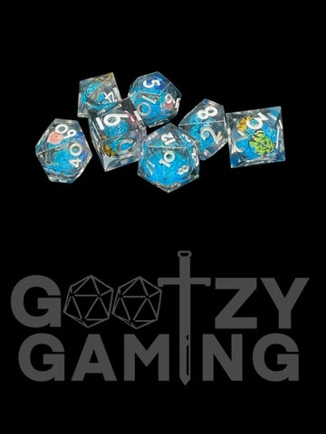 Butterfly Magic - Liquid Core 7 Dice Set - D&D Dice - Gootzy Gaming