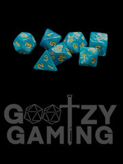 Caribbean Swirl - Plastic Standard 7 Dice Set - D&D Dice - Gootzy Gaming