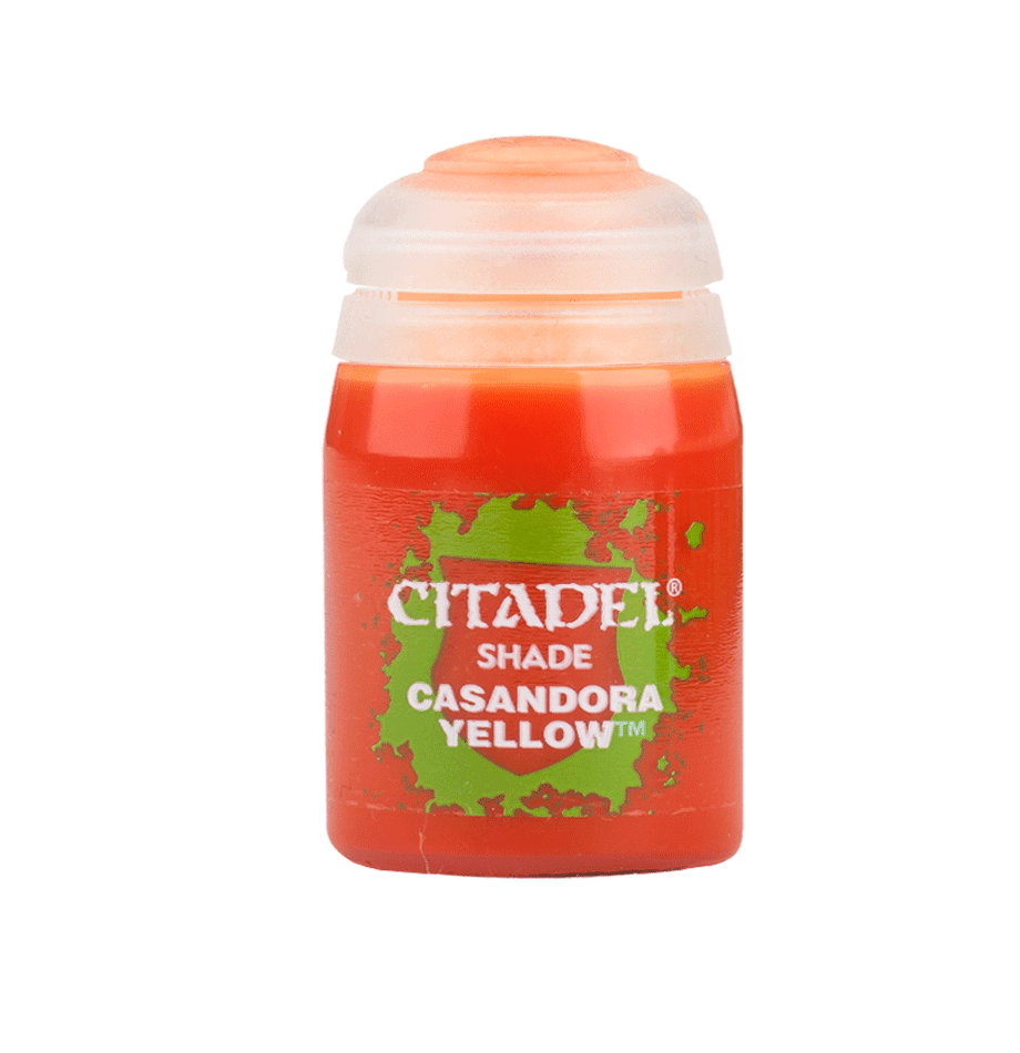 Casandora Yellow - Shade / Wash Matte Acrylic Miniatures Paint - Citadel Colour - 18 mL - Gootzy Gaming