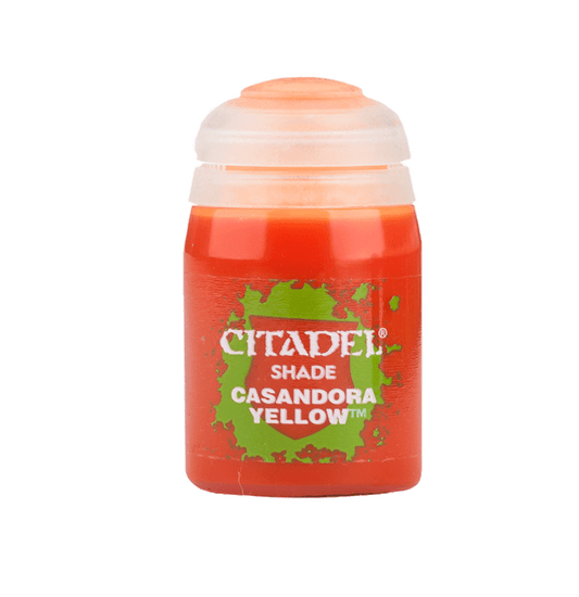 Casandora Yellow - Shade / Wash Matte Acrylic Miniatures Paint - Citadel Colour - 18 mL - Gootzy Gaming