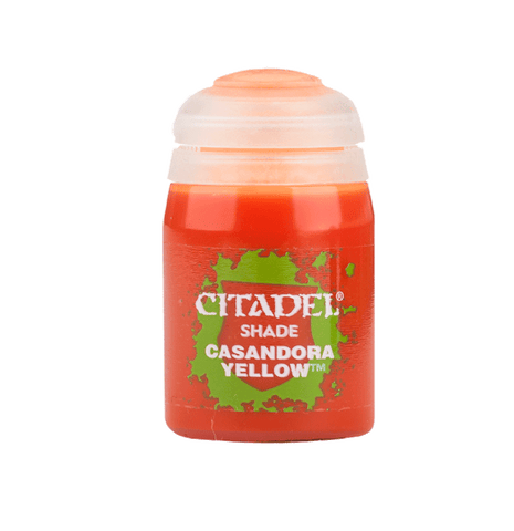 Casandora Yellow - Shade / Wash Matte Acrylic Miniatures Paint - Citadel Colour - 18 mL - Gootzy Gaming