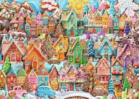Christmas Cookie Village 1000 Piece Puzzle - Gootzy Gaming