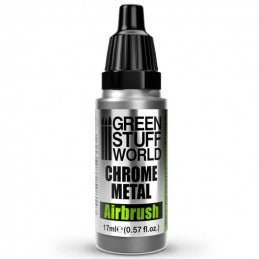 Chrome Metal - Airbrush Chrome Metallic Paint - Green Stuff World - 17 mL Dropper Bottle - Gootzy Gaming