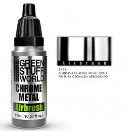 Chrome Metal - Airbrush Chrome Metallic Paint - Green Stuff World - 17 mL Dropper Bottle - Gootzy Gaming