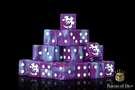 Clawed Serpent - Hand Crafted Resin 25 Round Corner Dice Set - Gootzy Gaming